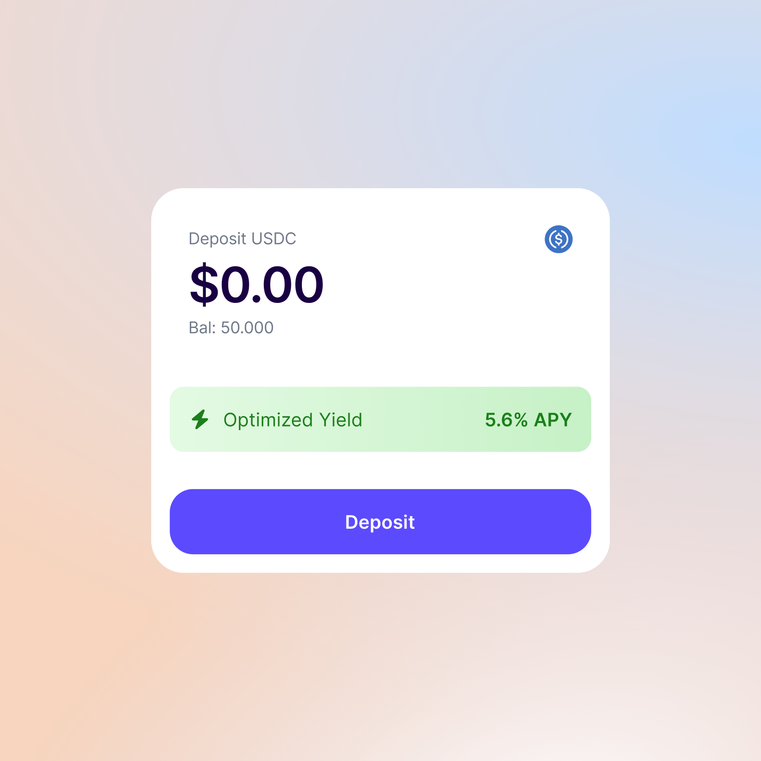 Drop-in deposit widget